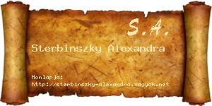 Sterbinszky Alexandra névjegykártya